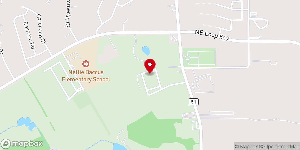 Map showing location of Granbury First United Methodist Church
