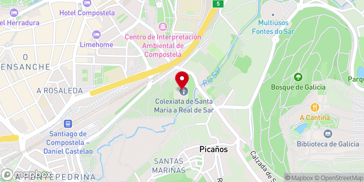 Map showing location of Colegiata de Santa María de Sar