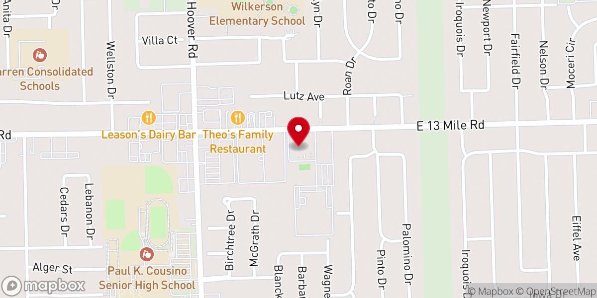 Map showing location of Warren Seventh-day Adventist Church