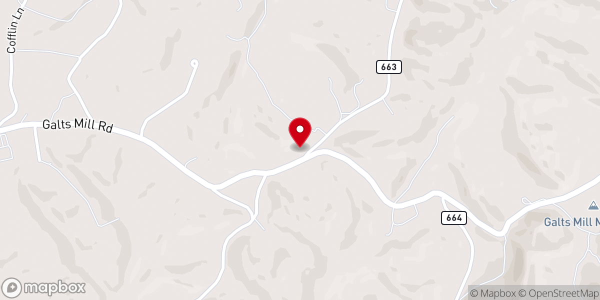 Map showing location of Oakdale Baptist Church