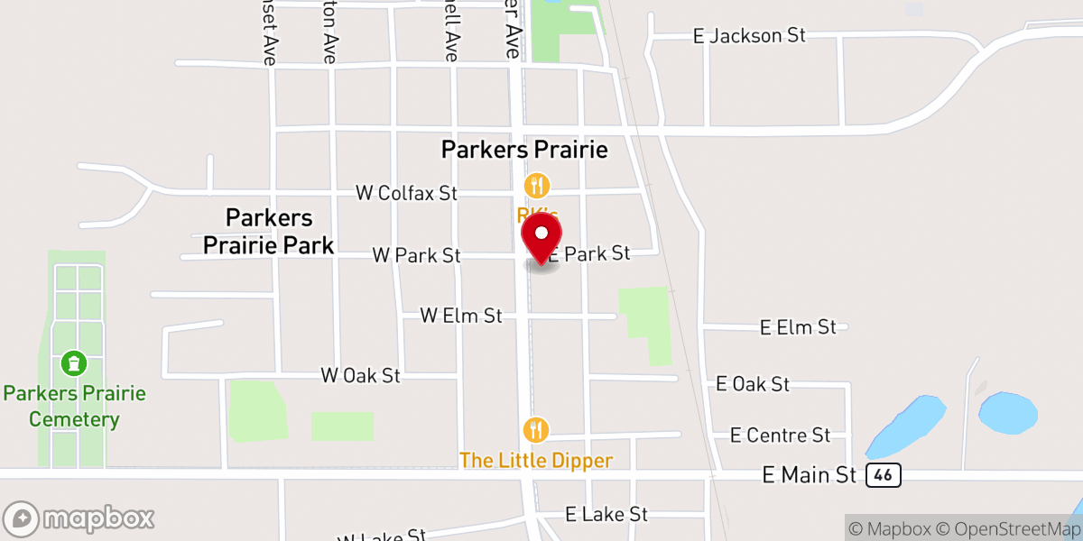Map showing location of First Evangelical Lutheran Church