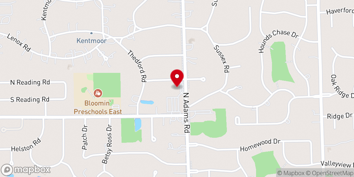 Map showing location of Beautiful Savior Lutheran Church in Bloomfield Hills