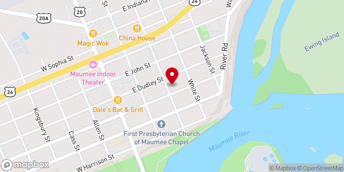Map showing location of Under One Roof Food Pantry