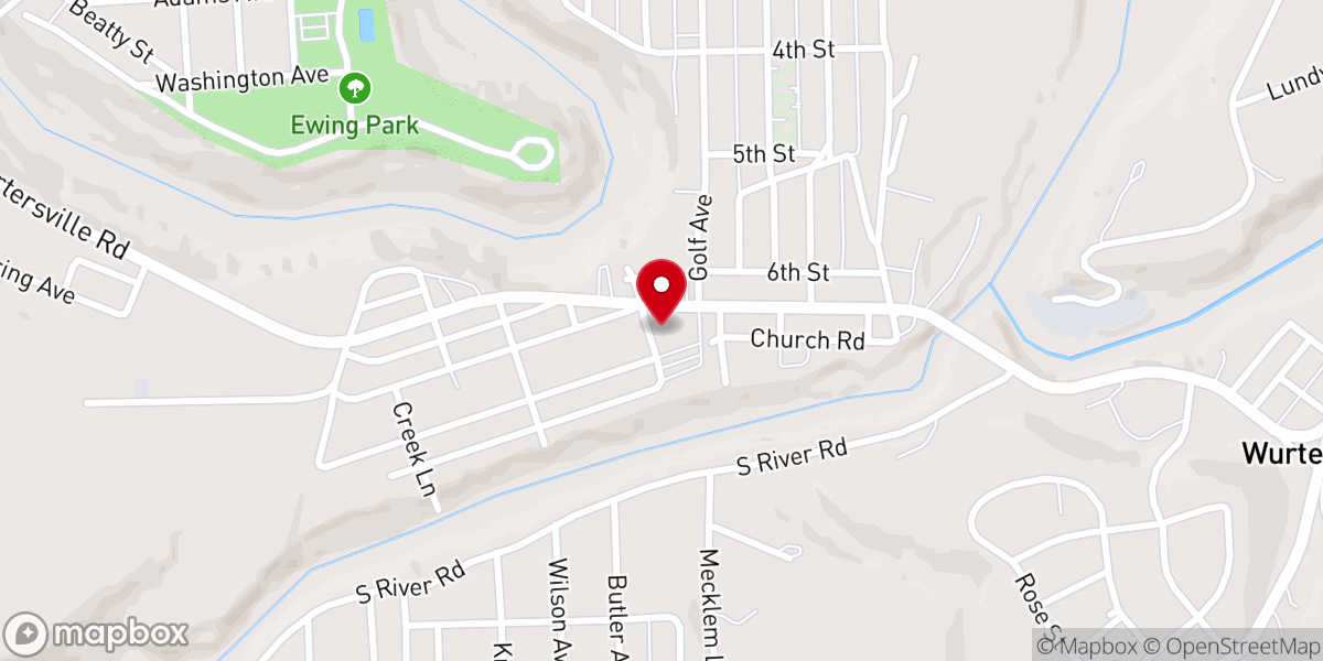 Map showing location of Ellport Presbyterian Church