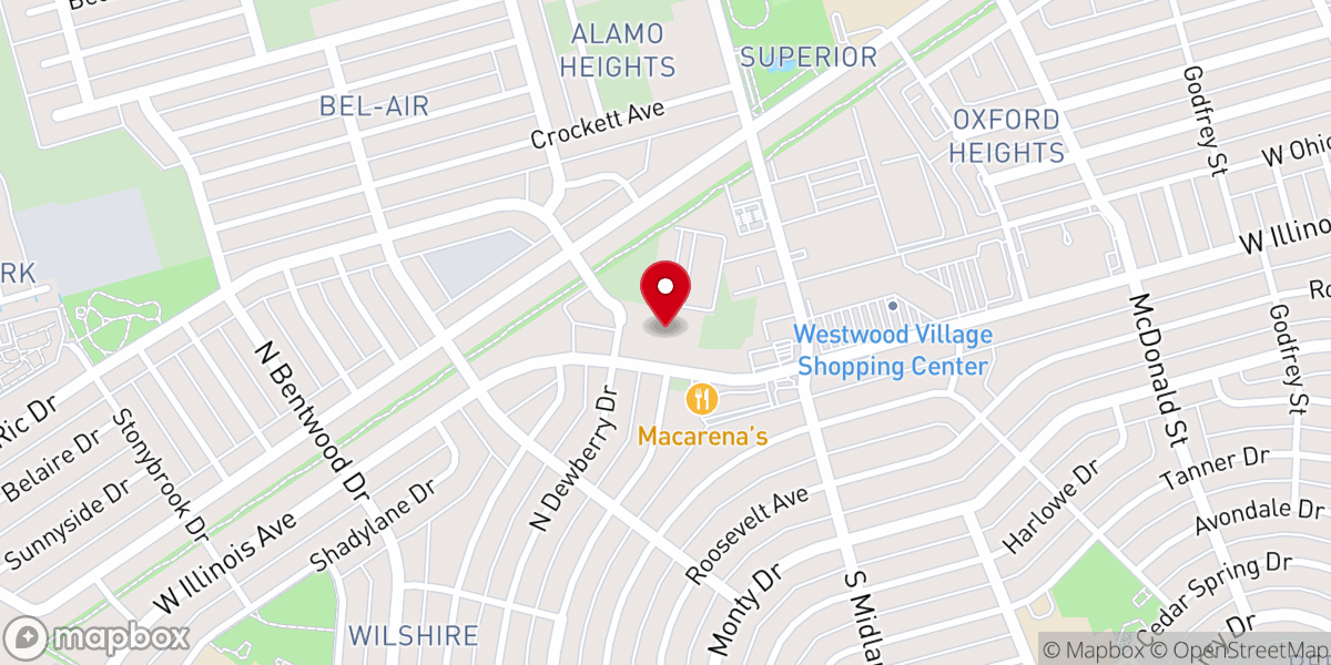 Map showing location of Church of Christ Westside
