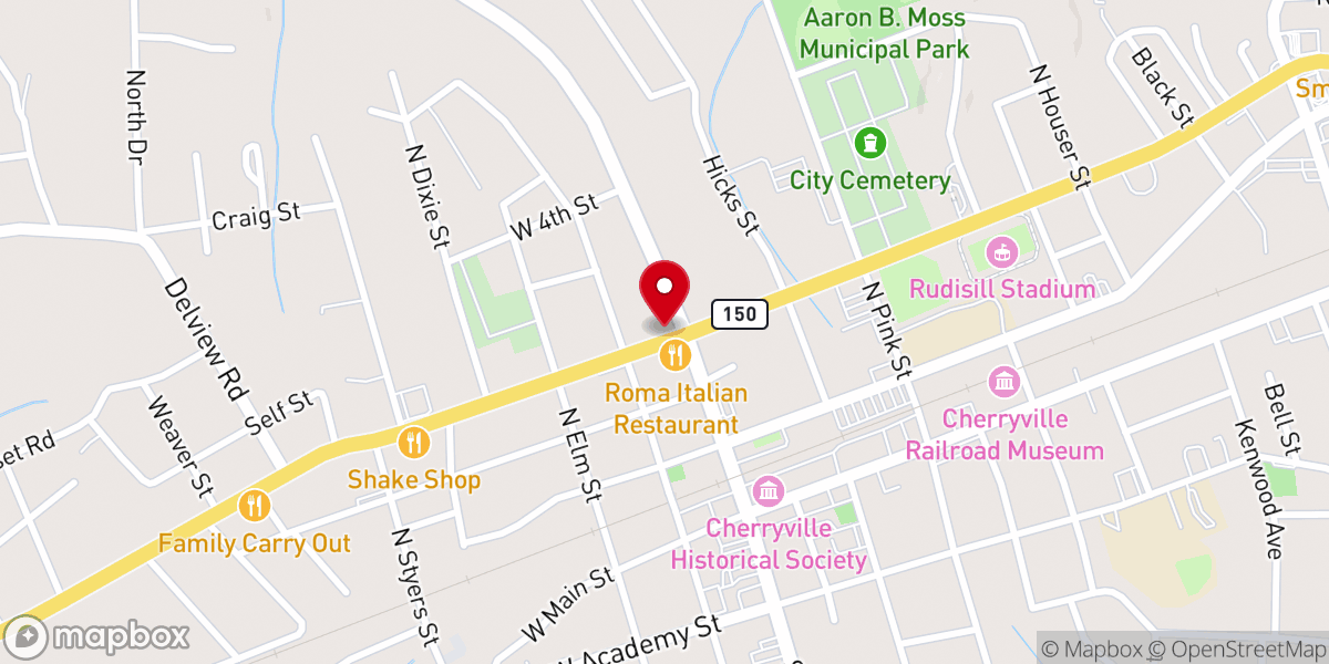 Map showing location of Tobacco House