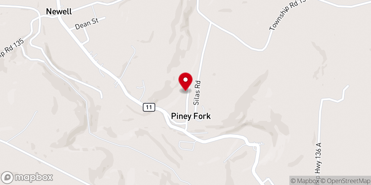 Map showing location of Piney Fork
