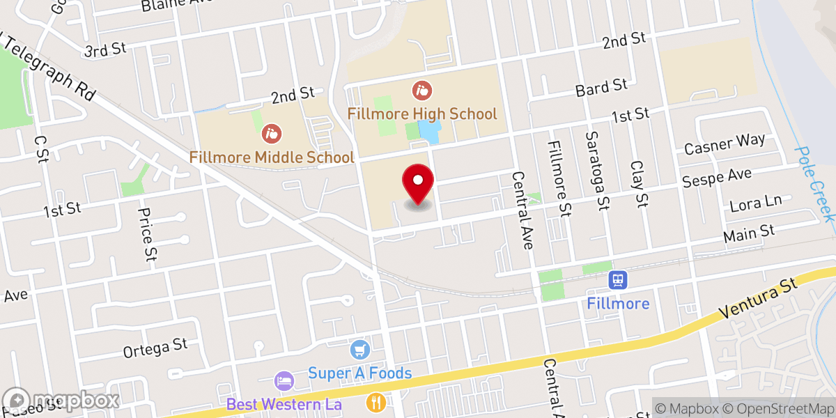 Map showing location of Sespe Creek Bible Church