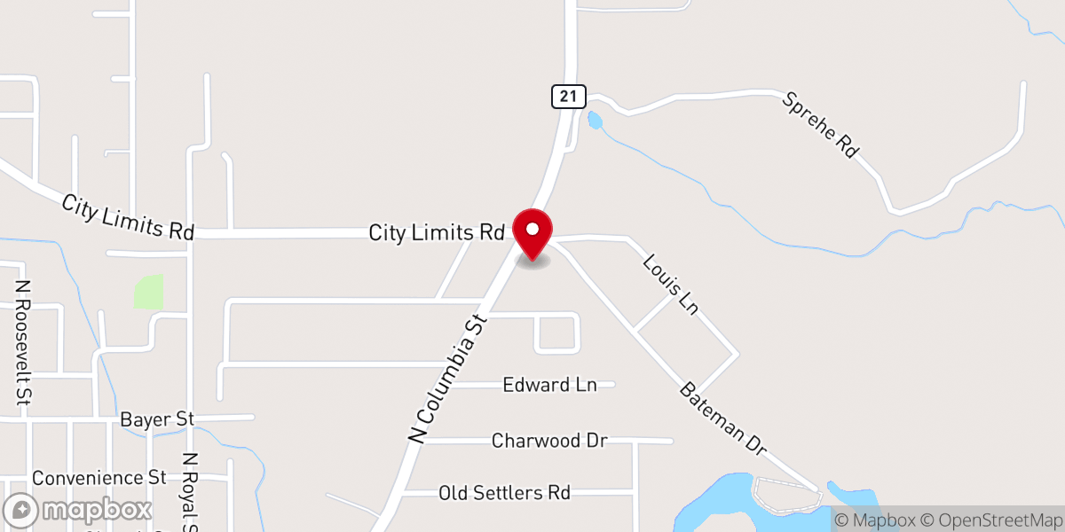 Map showing location of Church of Christ