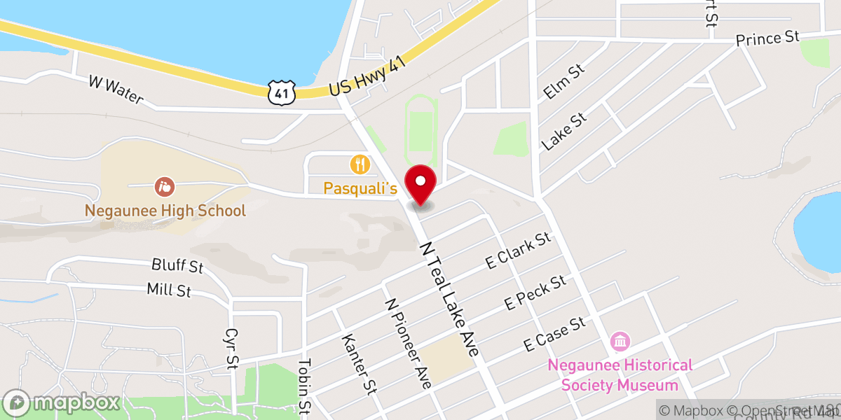 Map showing location of Calvary Church of Negaunee