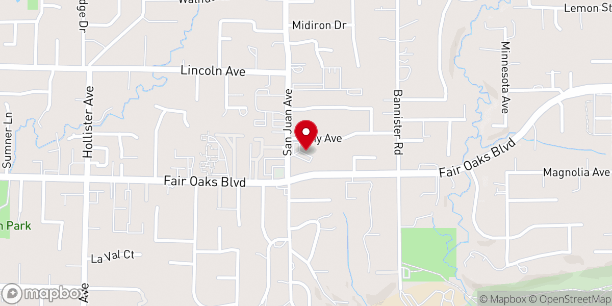 Map showing location of Faith Lutheran Church and Preschool