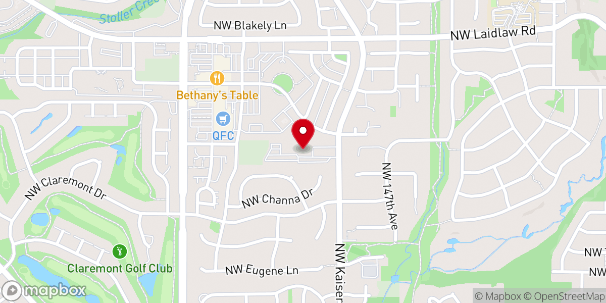 Map showing location of Bethany Baptist Church