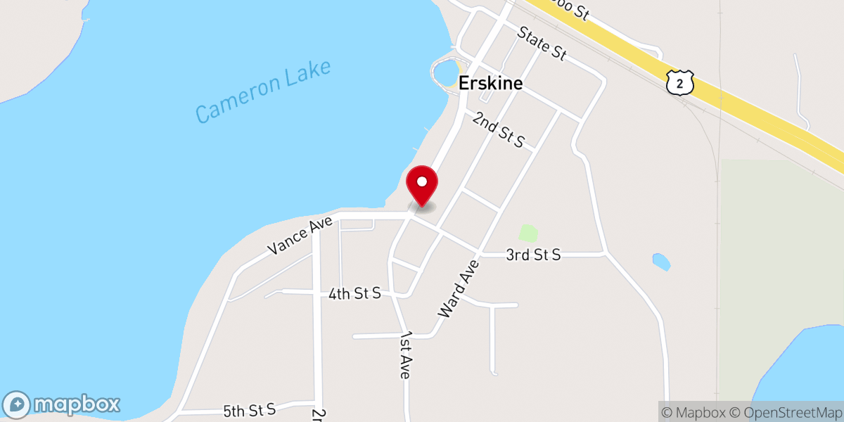 Map showing location of Grace Lutheran Church-Erskine