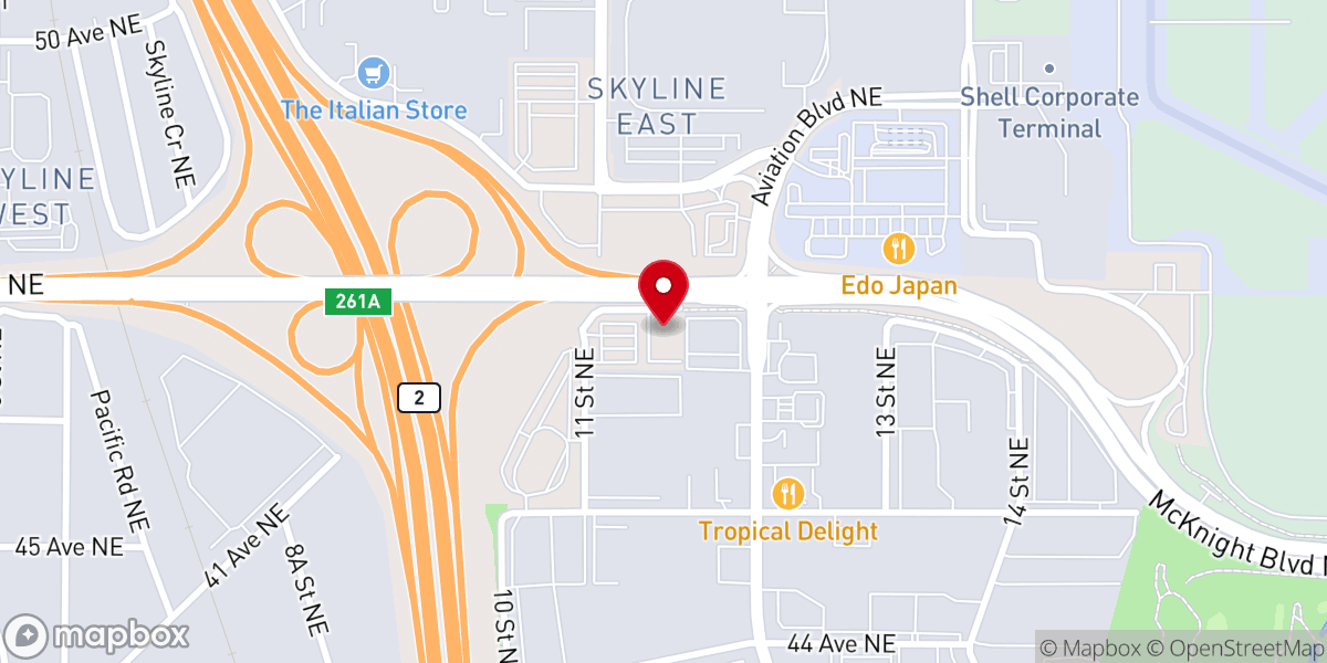 Map showing location of Jesus Is Lord Church North Calgary