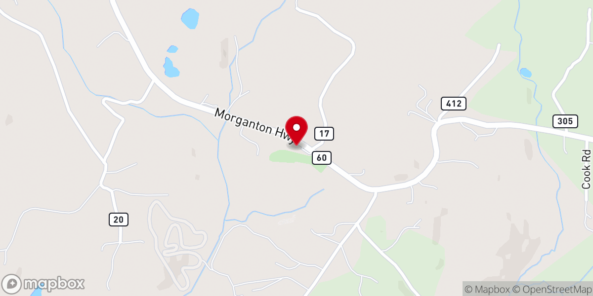 Map showing location of Concord Baptist Church