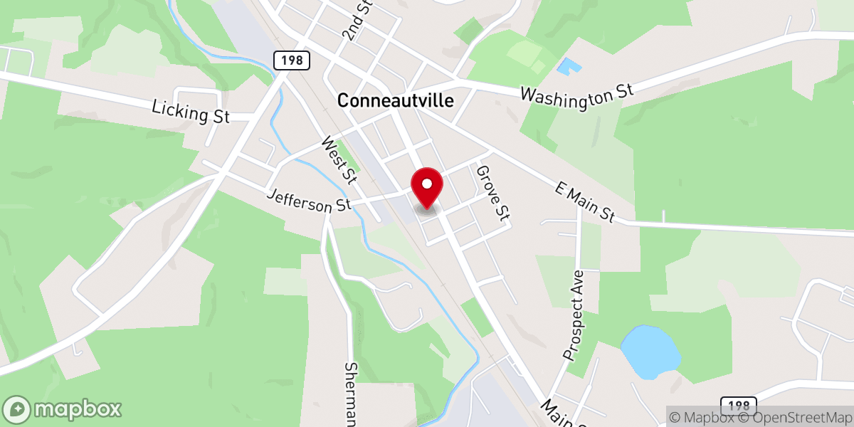 Map showing location of Conneautville Church of Christ