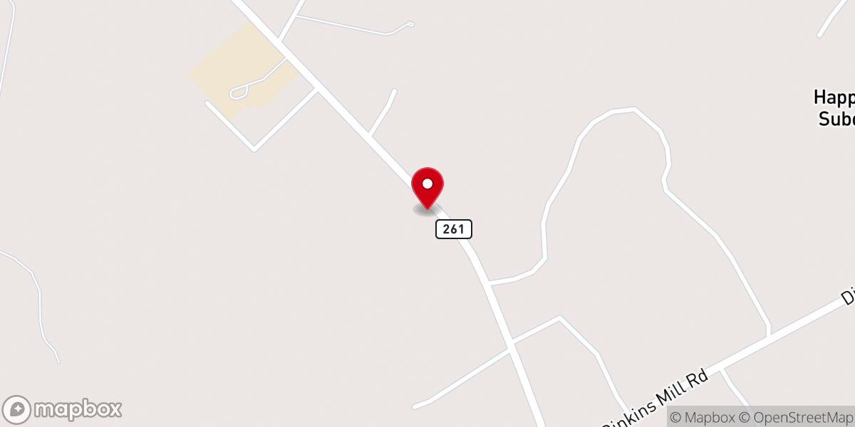 Map showing location of Rafting Creek Baptist Church