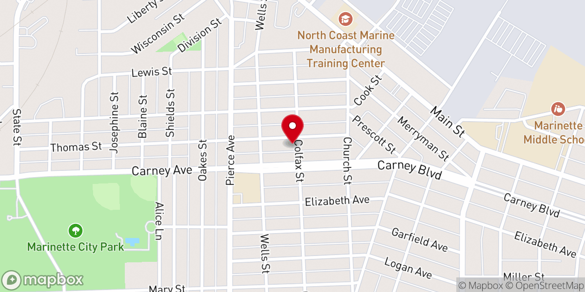 Map showing location of Trinity Evangelical Lutheran Church