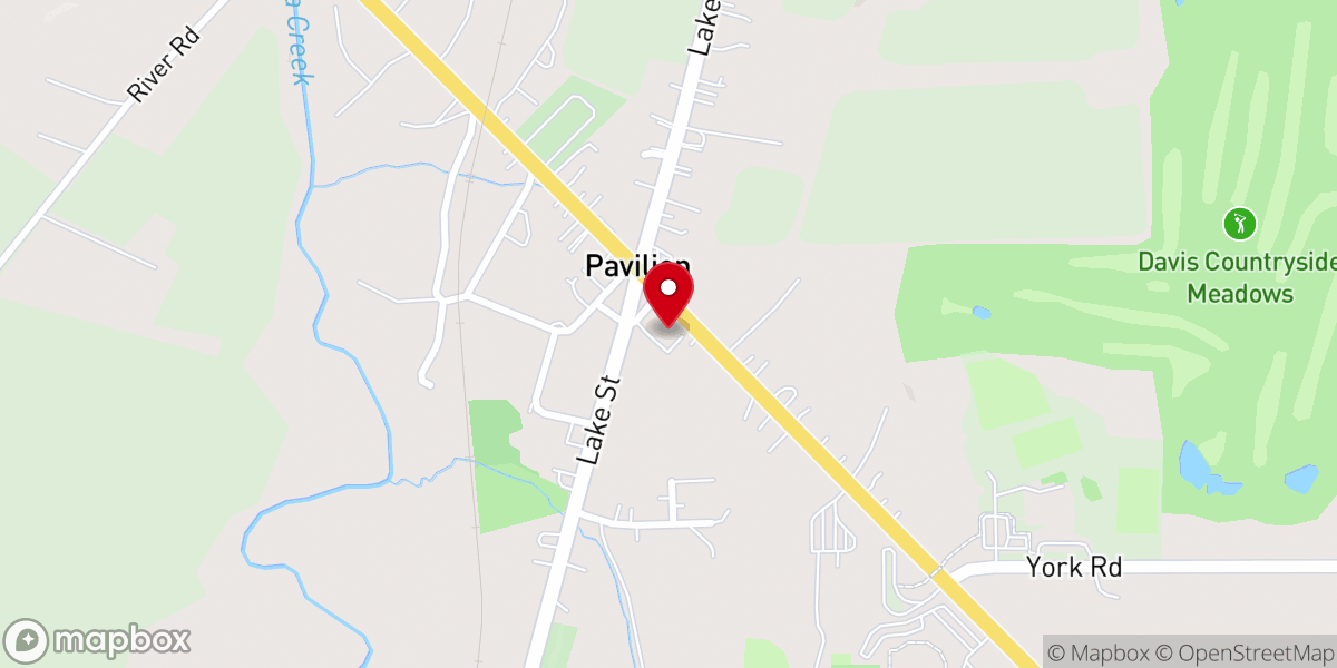 Map showing location of Pavilion United Methodist Church