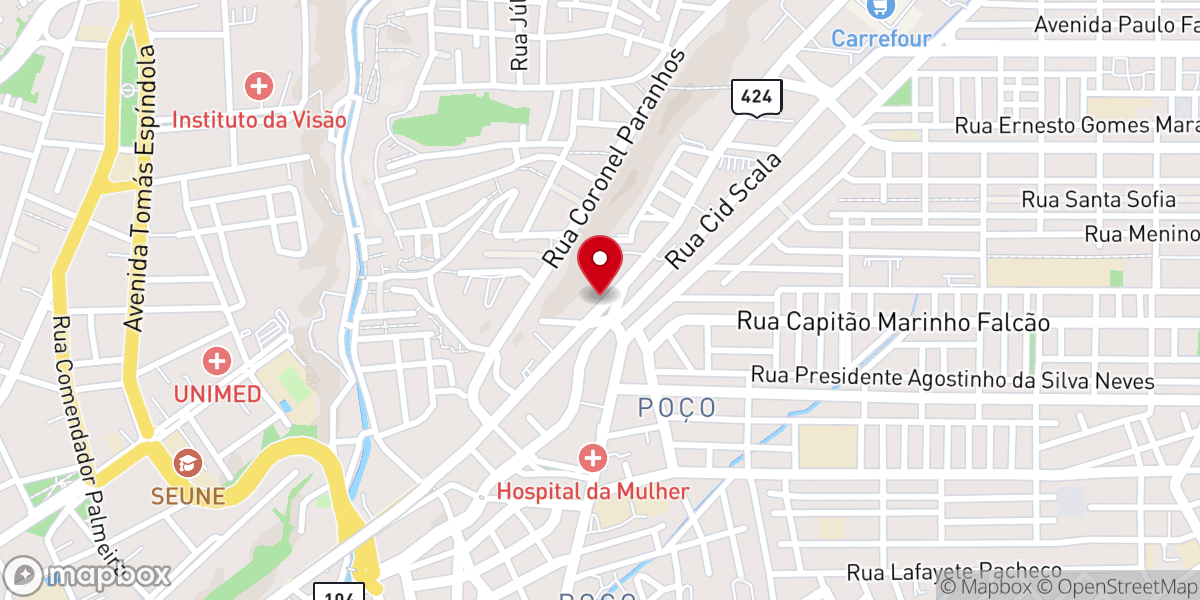Map showing location of Igreja Evangelica Batist Nova Siao