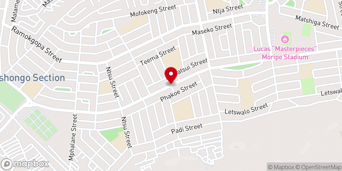 Map showing location of United African Apostolic Church