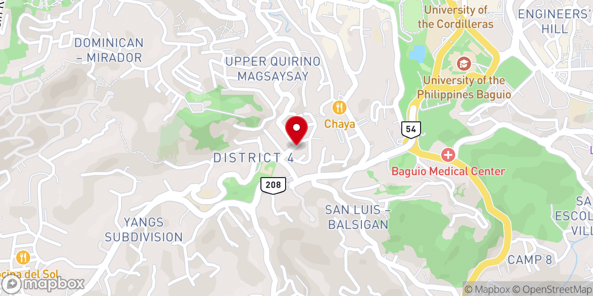 Map showing location of Crosswalk North Baguio