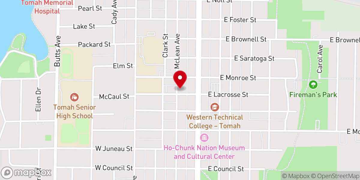Map showing location of First Congregational UCC