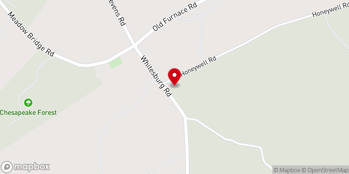 Map showing location of Olivet Church