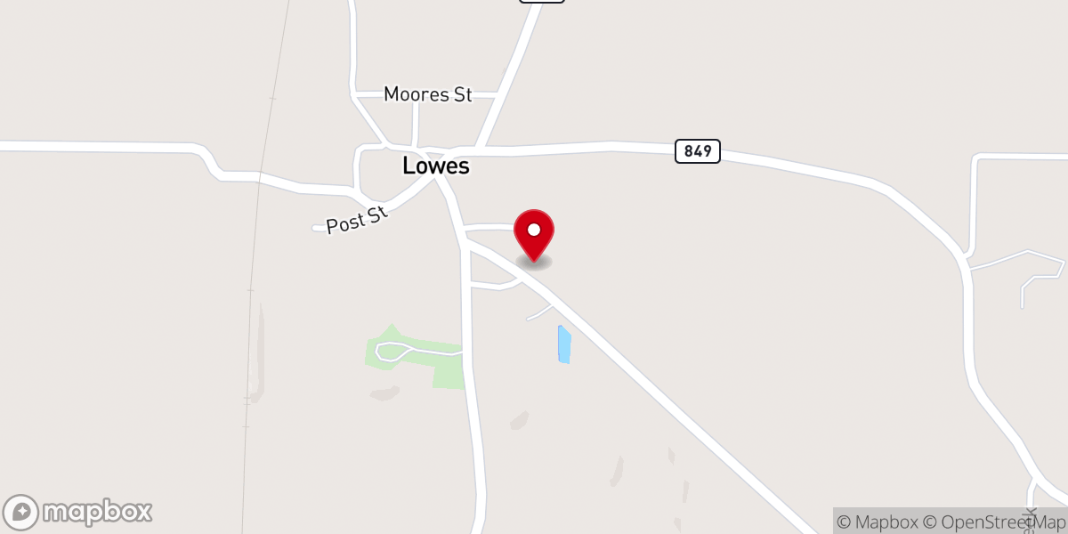 Map showing location of Lowes Church of Christ