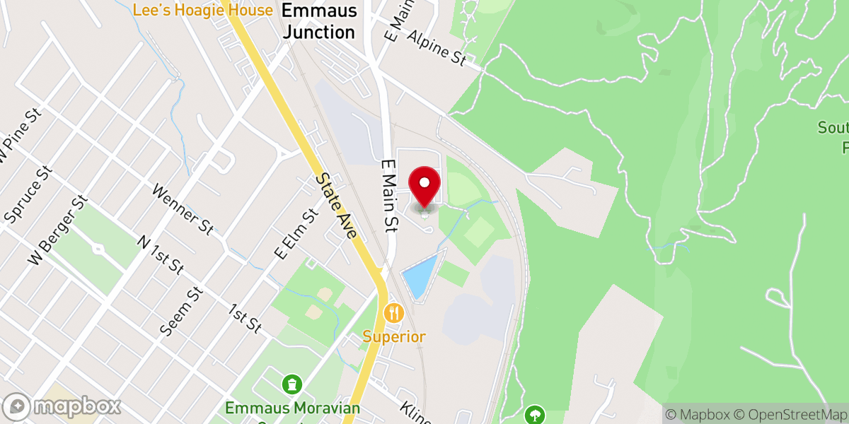 Map showing location of Emmaus Remembrance Garden