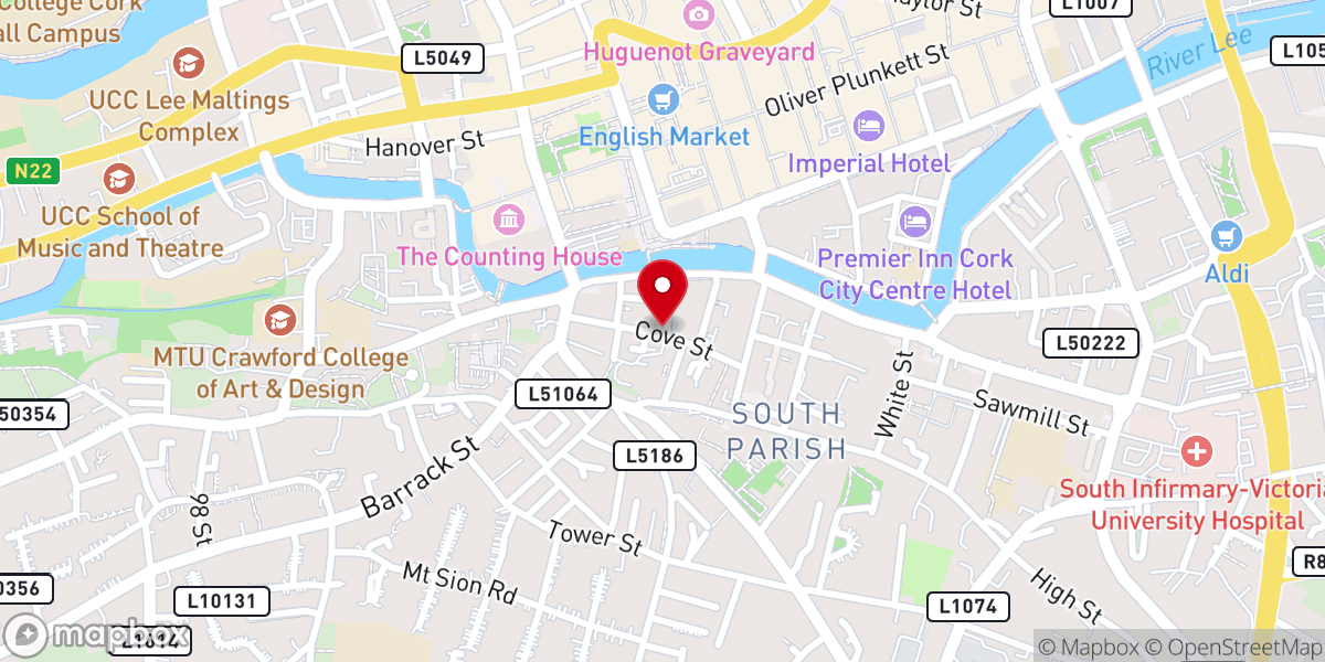 Map showing location of Cove Street Christian Fellowship