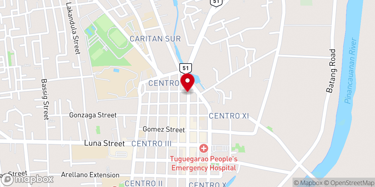 Map showing location of Tuguegarao Central United Methodist Church