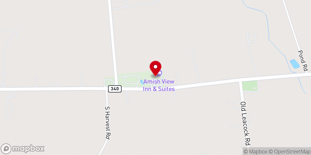 Map showing location of Amish Experience