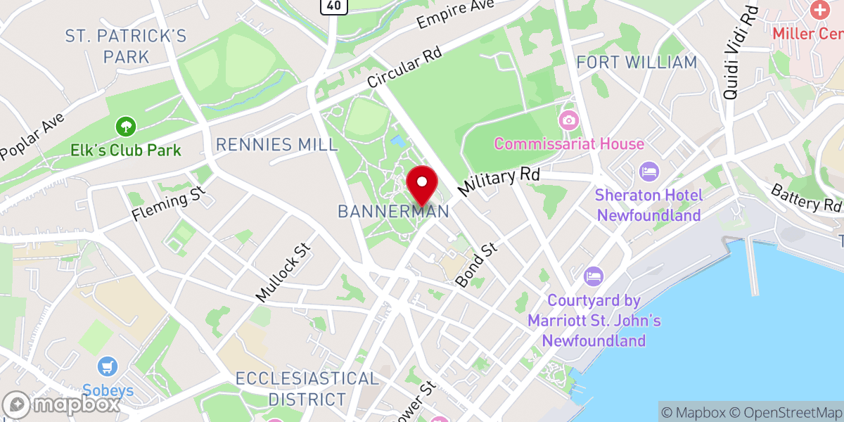 Map showing location of International Order of the Daughters of the Empire Monument