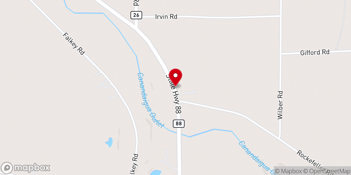 Map showing location of New Hope Bible Church