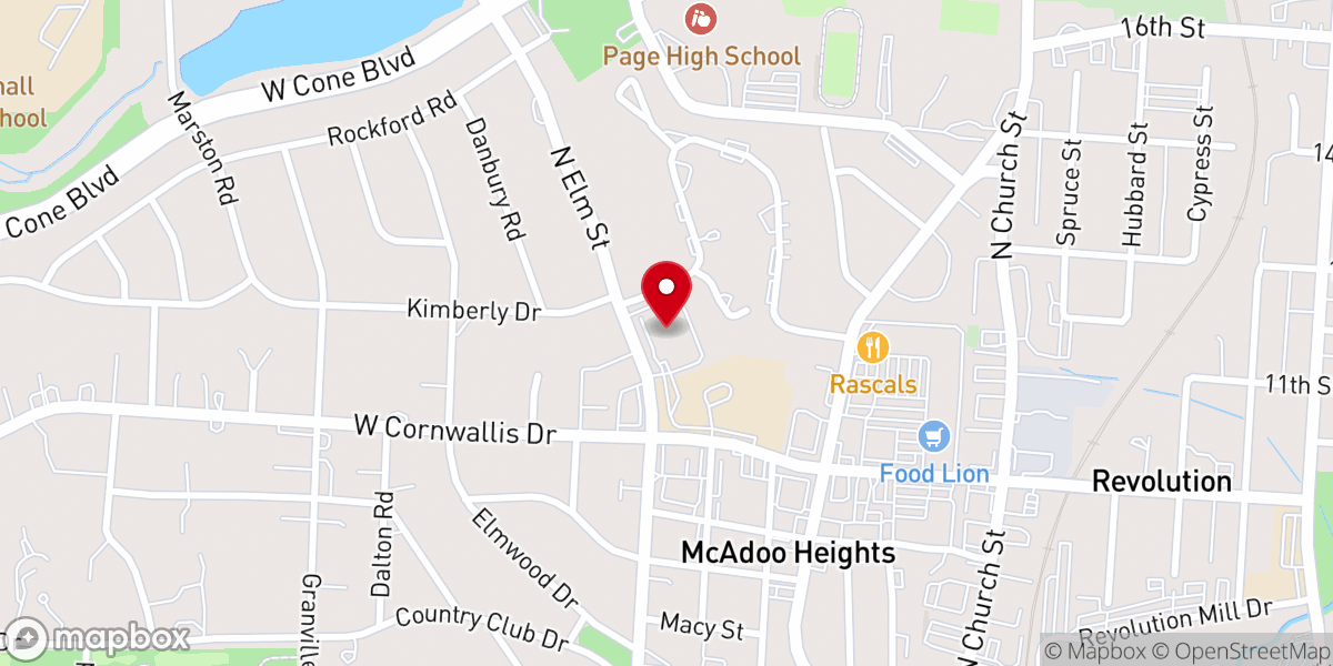 Map showing location of Saint Pius X Catholic Church