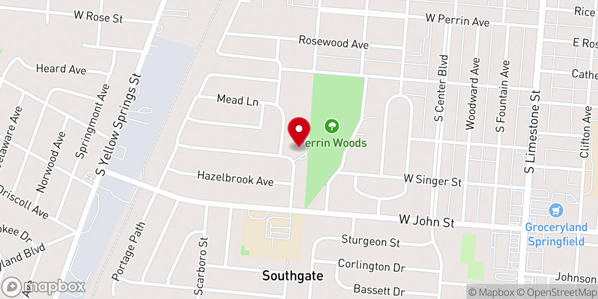 Map showing location of Hope Lutheran Church