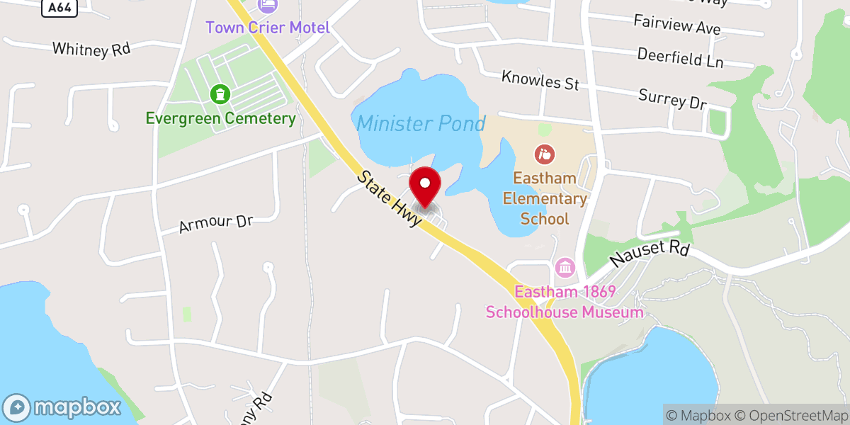 Map showing location of Eastham United Methodist Church