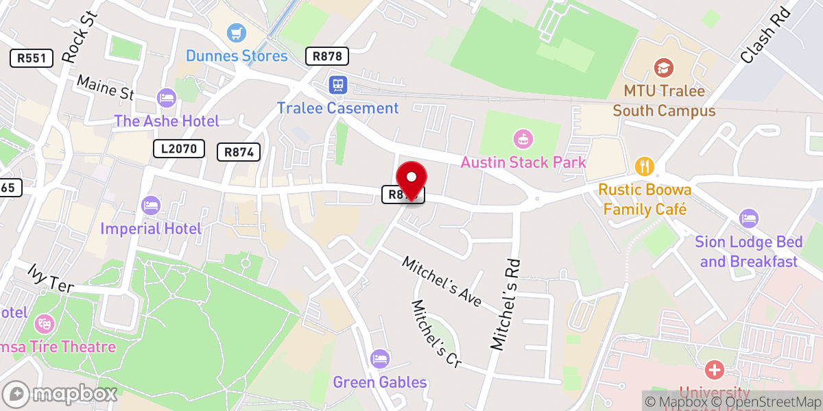 Map showing location of Tralee International Resource Centre