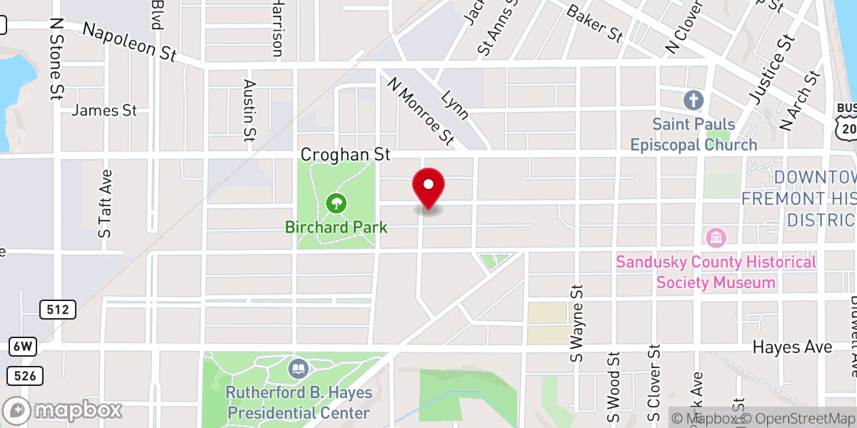 Map showing location of Sisters of Mercy