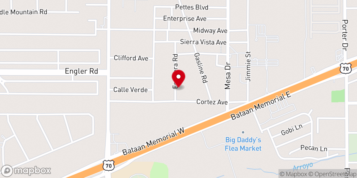 Map showing location of Cornerstone Baptist Church