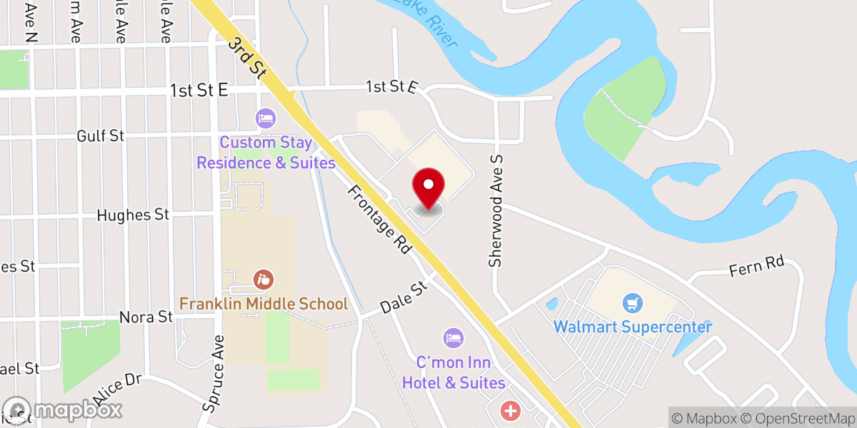 Map showing location of McDonald's
