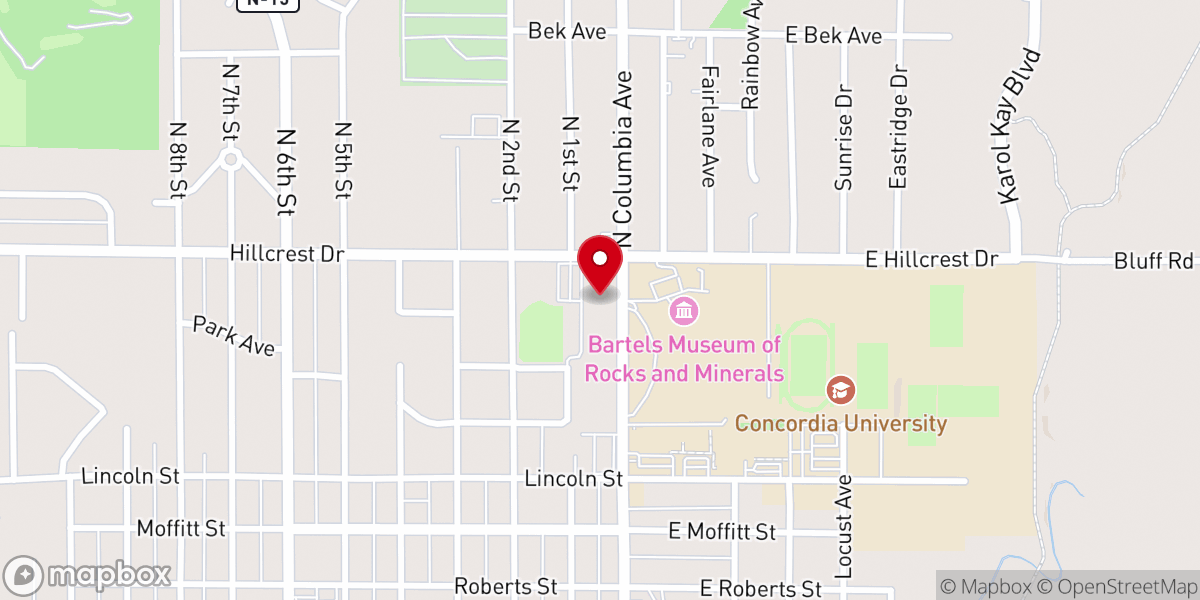 Map showing location of St. John's Child Development Center