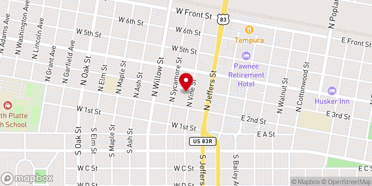 Map showing location of StoneBridge Christian Church (North Platte Campus)