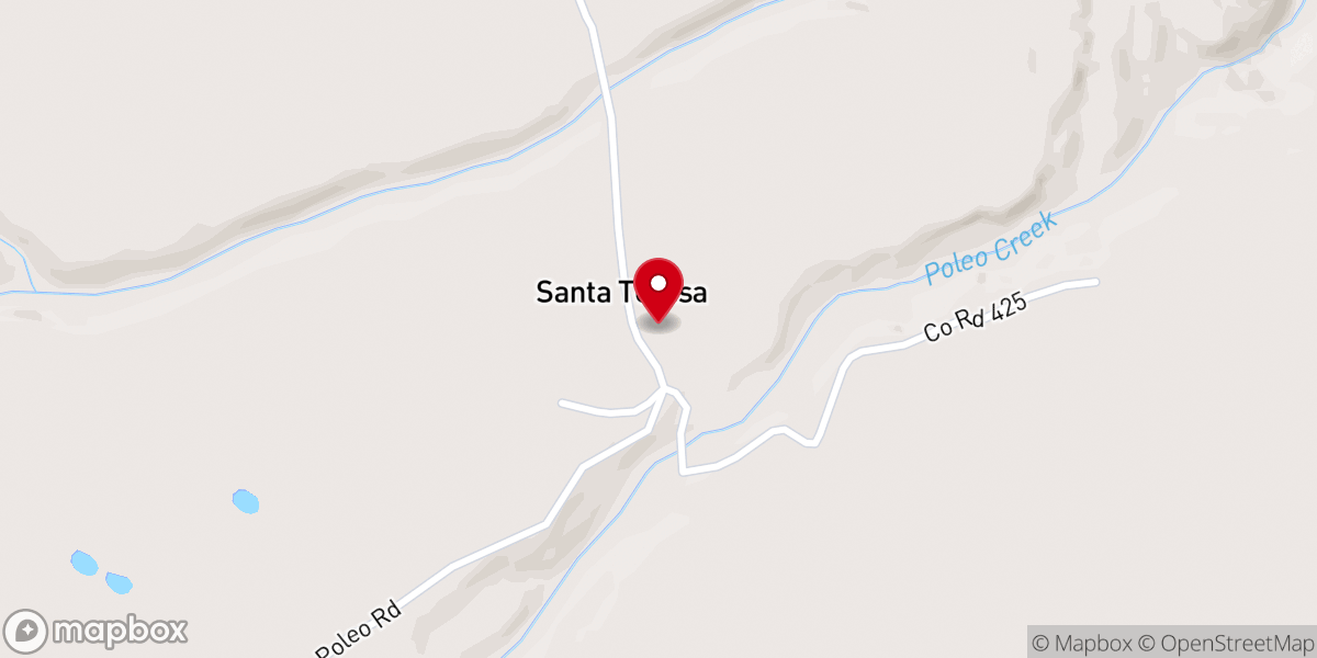 Map showing location of Santa Teresa Church