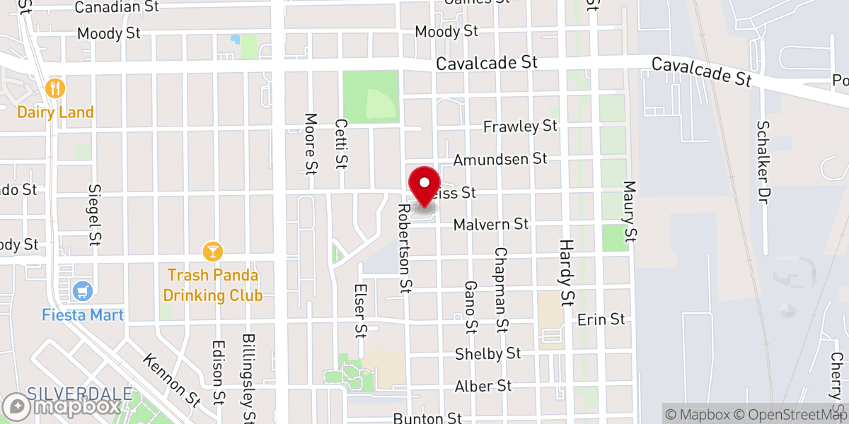 Map showing location of Houston Robertson Spanish Seventh-day Adventist Church