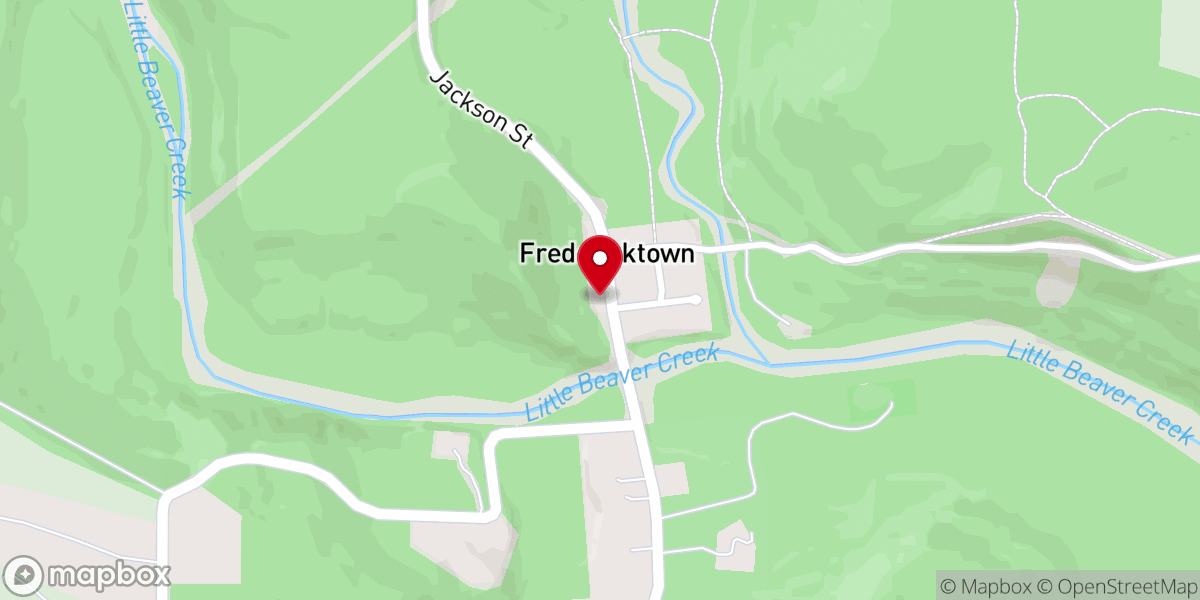 Map showing location of Fredericktown Christian Church