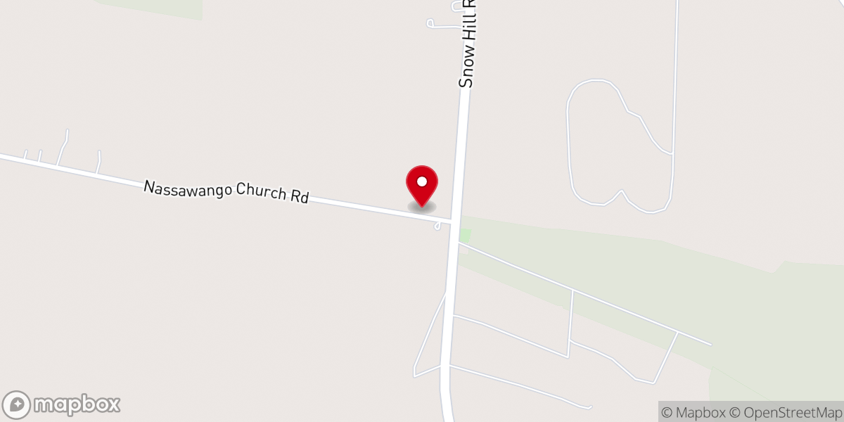 Map showing location of Nassawango Church