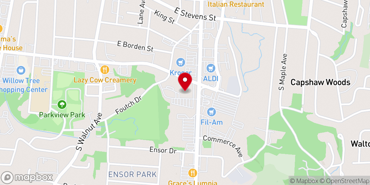 Map showing location of Jefferson Ave Church of Christ