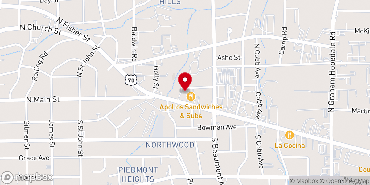 Map showing location of Putt-Putt Fun Center